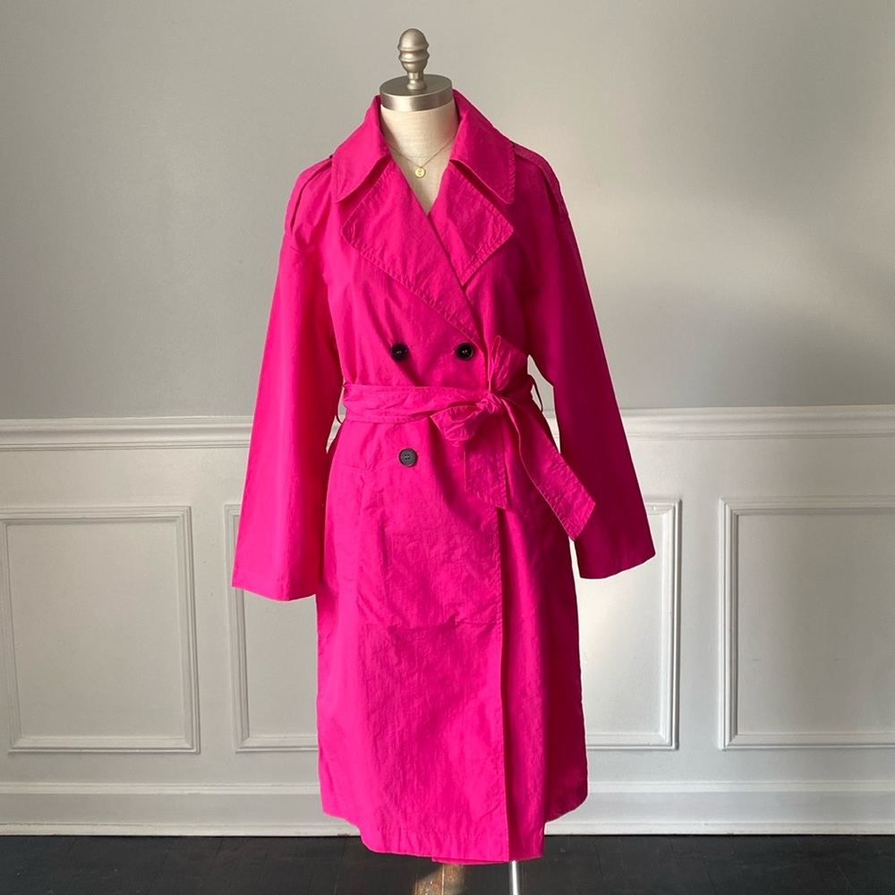 Love Tree Trench Coat Lightweight Hot Pink Size Medium